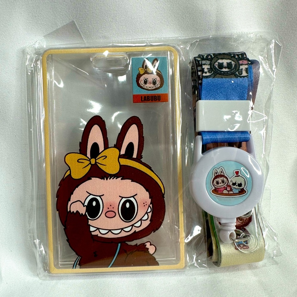 Labubu The Monsters Girl Waving Badge Holder & ID Lanyards